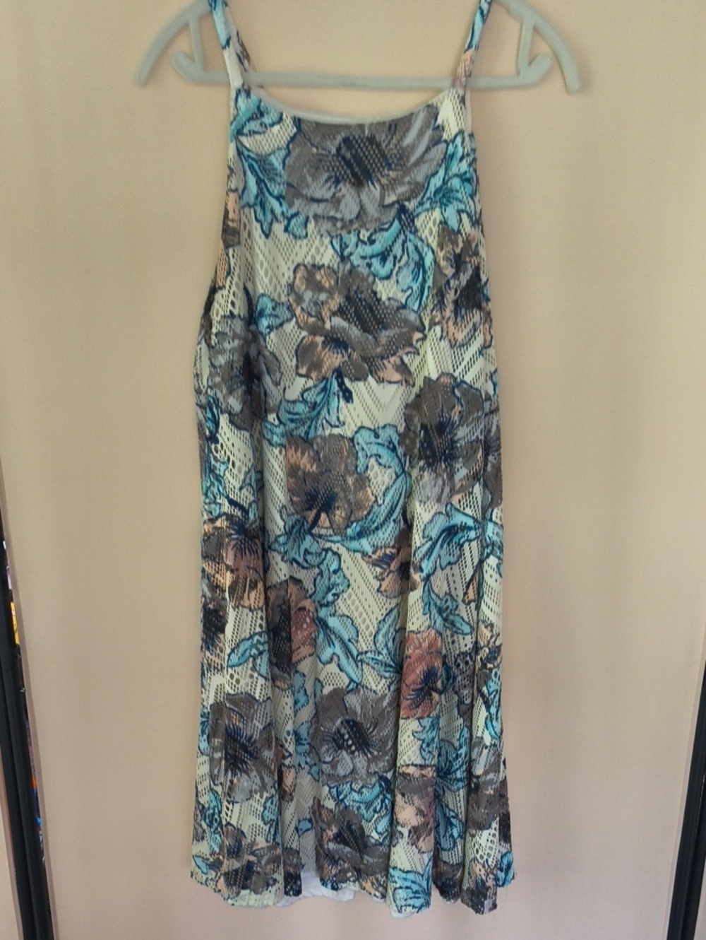 Westport 1962 Floral Print Fully Lined Crochet Sundress Size 14 Like New